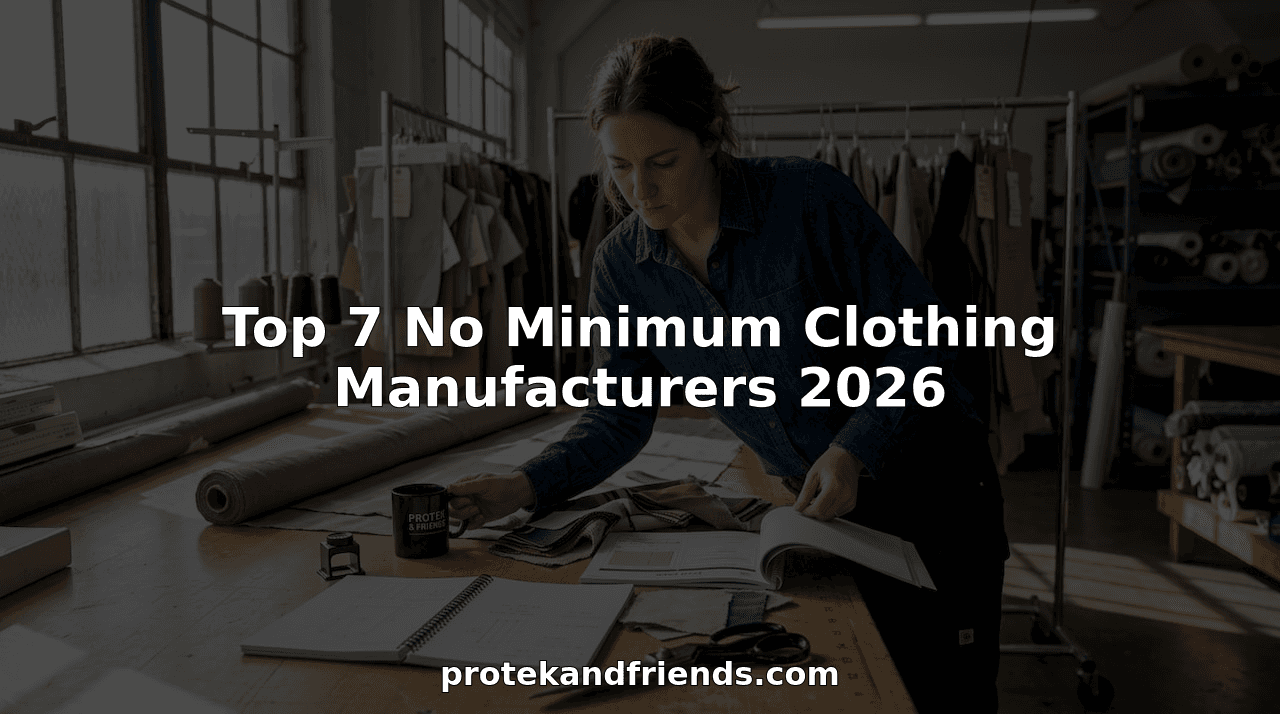 Top 7 No Minimum Clothing Manufacturers 2026
